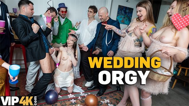 BRIDE4K. Свадебная оргия с одной невестой, ее мужем и двумя его друзьями