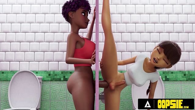 OOPSIE - Futa Girl скользит своим членом для хардкорного межрасового развлечения в дырке Glory