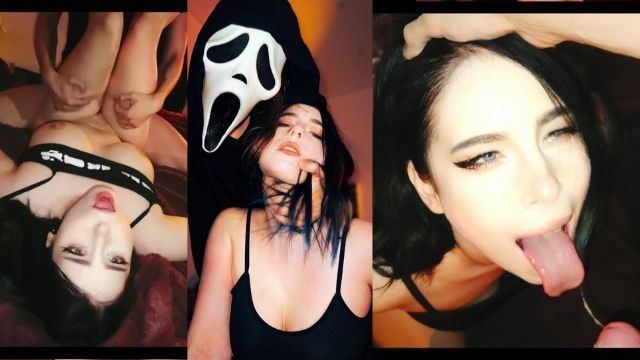 Ghostface получает неаккуратный минет, а затем грубо трахает ее до тех пор, пока она не кончит - MollyRedWolf